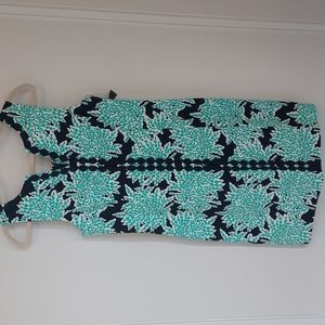 Women's Crown & Ivy Size 4 V-neck Turquoise & Black Navy Dress Embroidery NWT